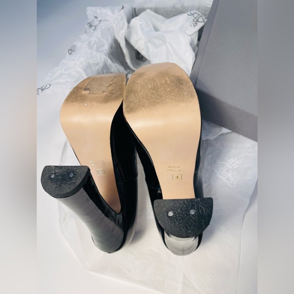 Vivienne Westwood BLACK PATENT LEATHER ELEVATED COURT SHOES IT37 - Picture 16 of 16